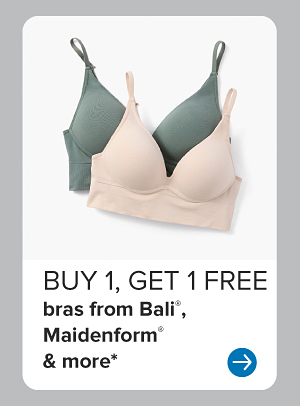 Buy one, get one free bras from Bali, Maidenform and more.