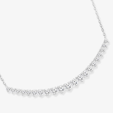 Round-Cut Lab-Created Diamond Smile Necklace 1-1/2 ct tw 14K White Gold 18''