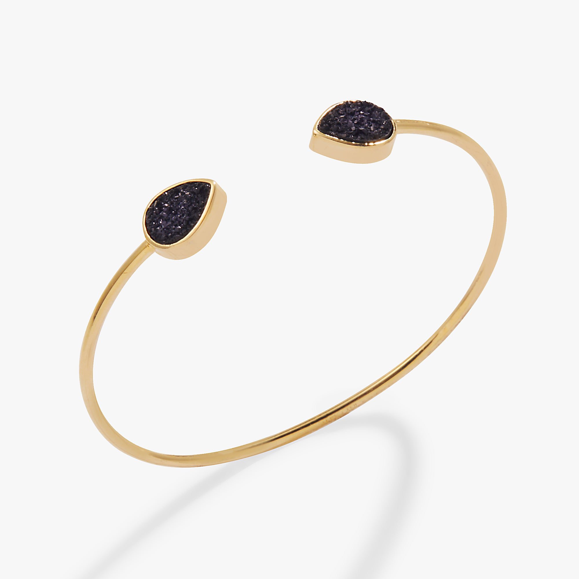 Image of Glitter Druzy Flex Cuff Bracelet, Black