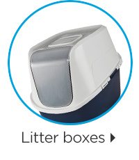 Litter boxes.