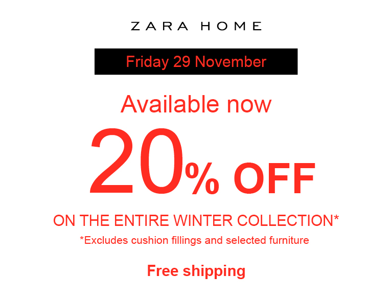 20% discount + Free delivery - Zara 