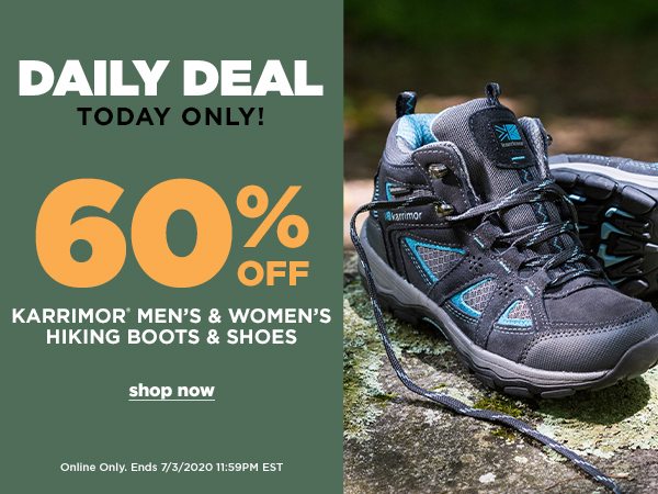 Daily Deal: 60% OFF Karrimor Men's & Women's Hiking Boots & Shoes - Online Only - Click to Shop