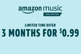 3 Months of Amazon Music Unlimited for $0.99