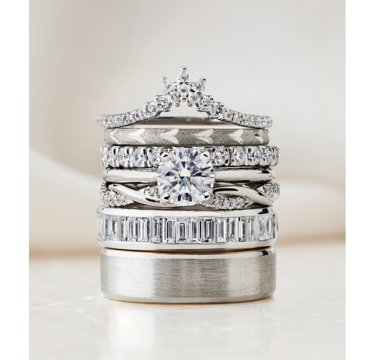 Platinum wedding & engagement rings.