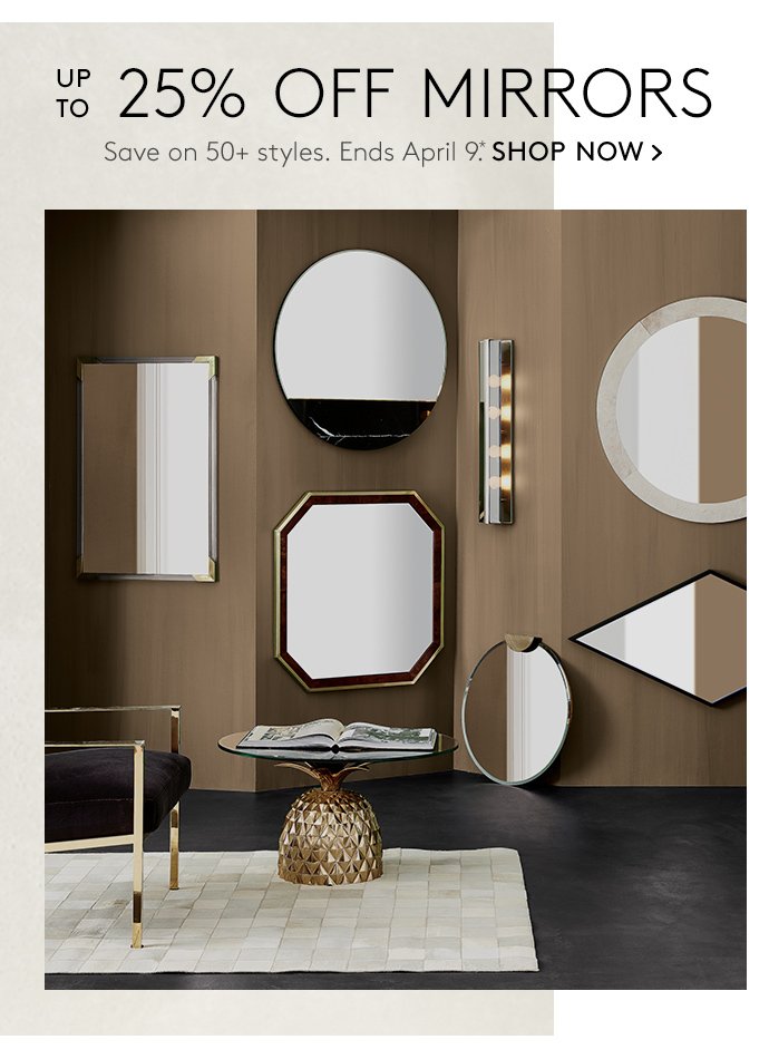 up to 25% off mirrors