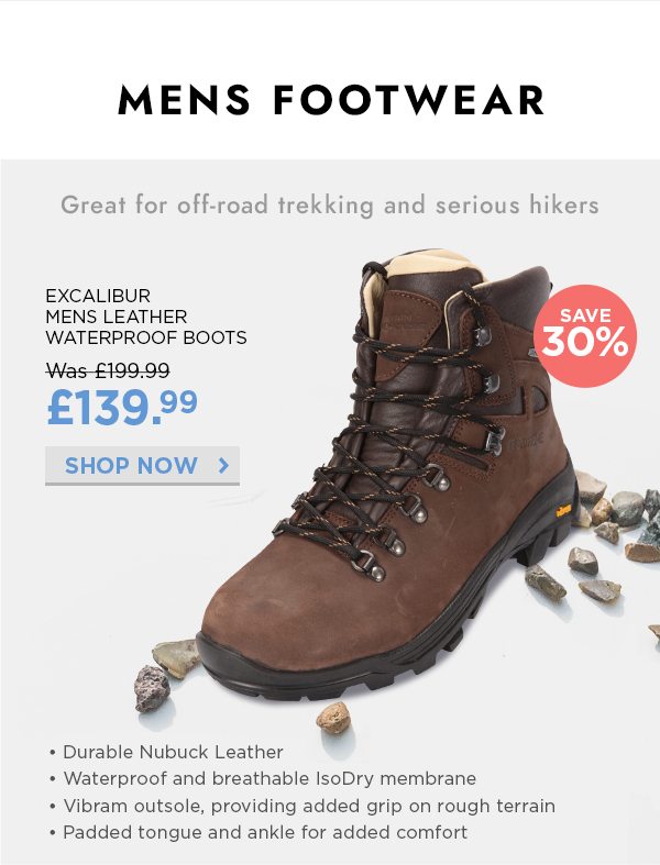 excalibur mens leather waterproof boots