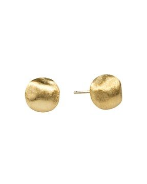 Africa Collection 18K Yellow Gold Round Stud Earrings