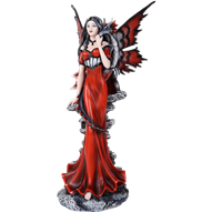 Red Fairy with Dragon Statue