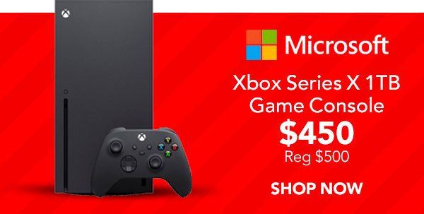 Microsoft Xbox Series X 1TB Game Console $450 (reg. $500) SHOP NOW