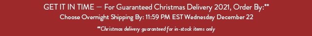 Order by Dates for Guaranteed Christmas Delivery