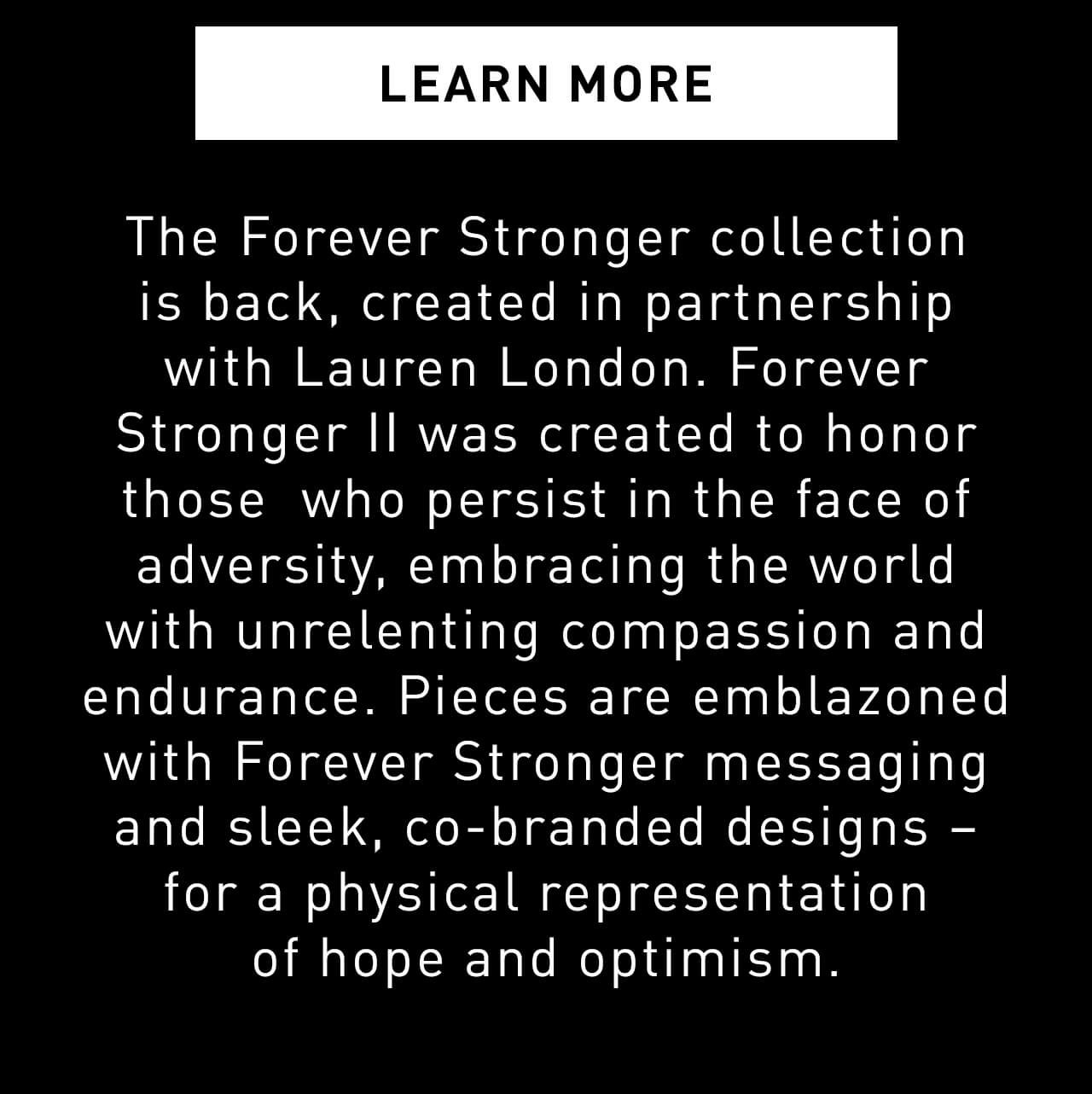 FOREVER STRONGER II | PUMA x LAUREN LONDON | Learn more