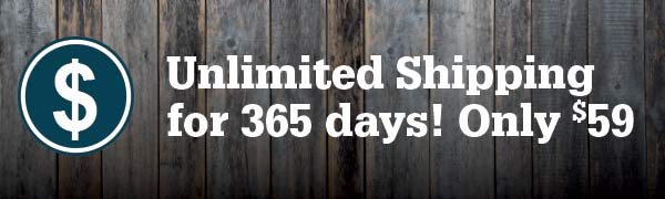 Unlimited Shipping for 365 days! Only $59