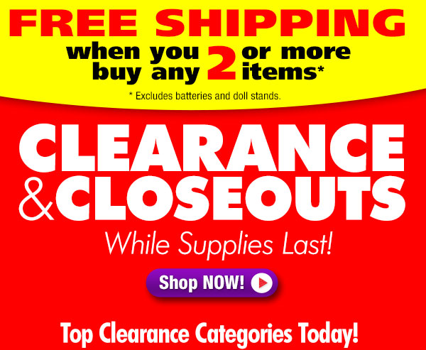 Clearance + Free Shipping When You Buy 2 or More Items!