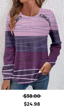 ROTITA Patchwork Dark Reddish Purple Round Neck Long Sleeve Sweatshirt