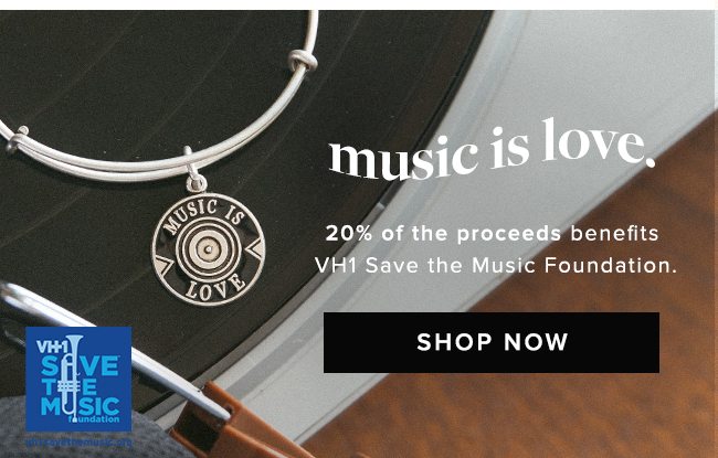 Music is love. Ain’t that the truth. 20% of the proceeds benefits VH1 Save the music Foundation.