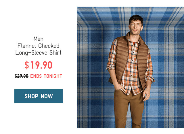 MEN FLANNEL CHECKED LONG-SLEEVE SHIRT $19.90 - SHOP NOW