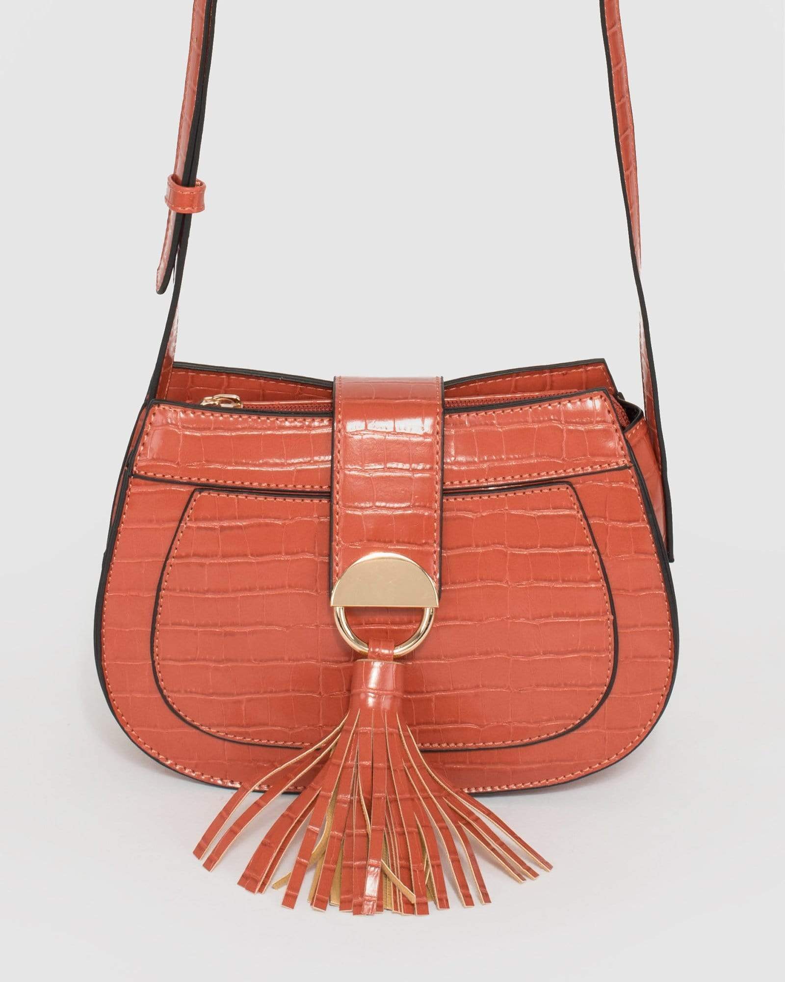 Image of Orange Sofia Saddle Bag