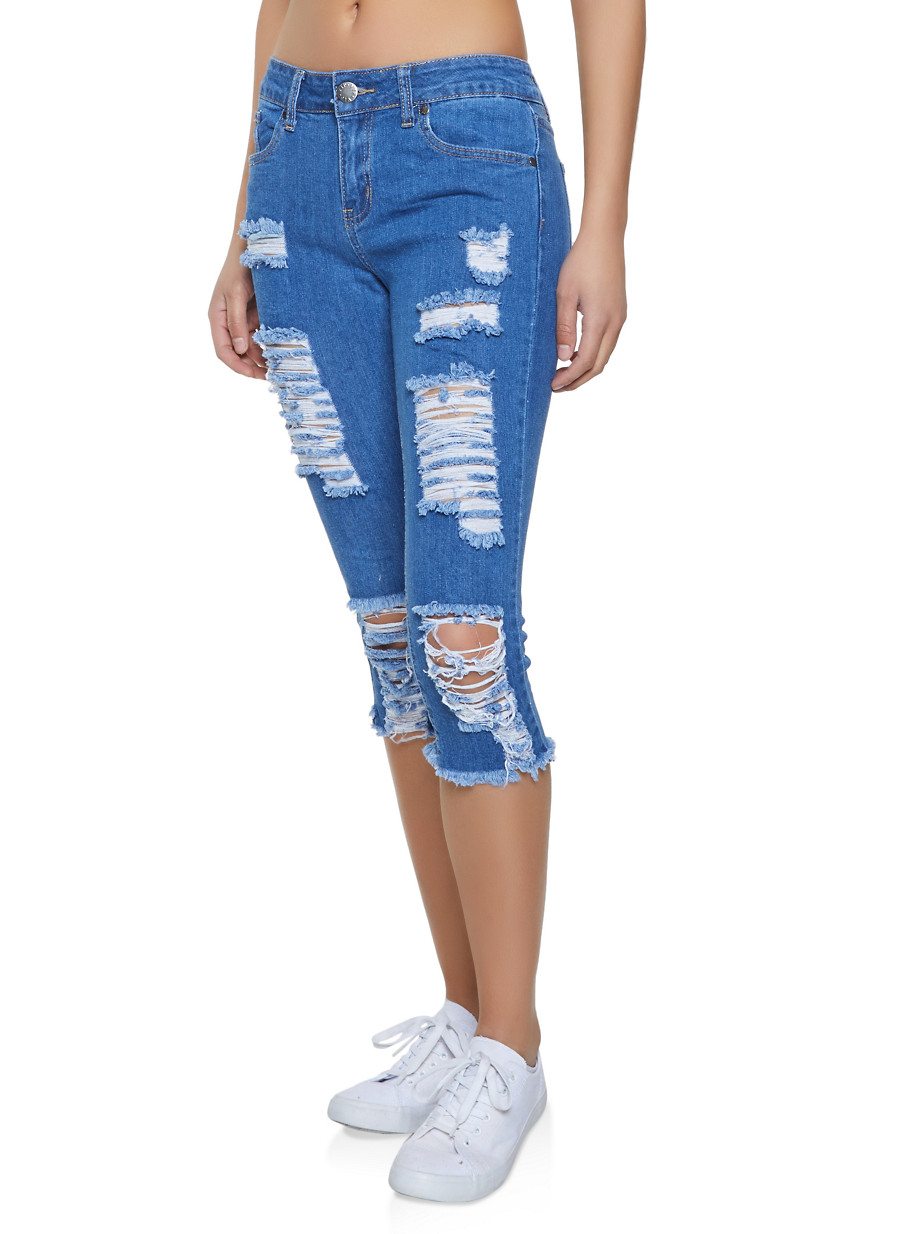 VIP Destroyed Capri Jeans