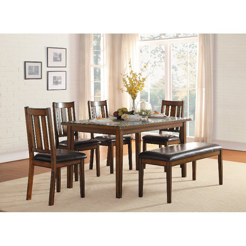 Dark Cherry 6 Piece Dining Set - Del Mar