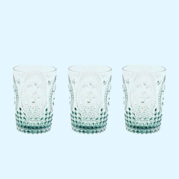Destination Summer® vintage embossed double old-fashioned glass