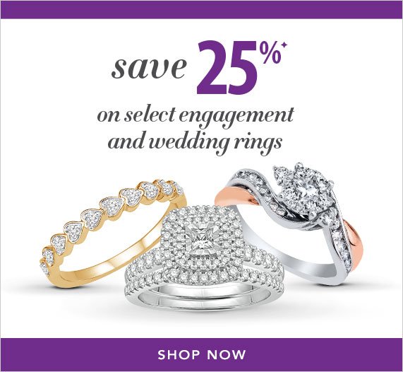 Save 25% on select engagement and wedding rings, Shop Now