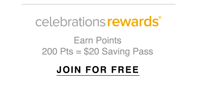 Earn points with Celebrations Rewards