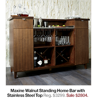 Maxine Walnut Standing Home Bar