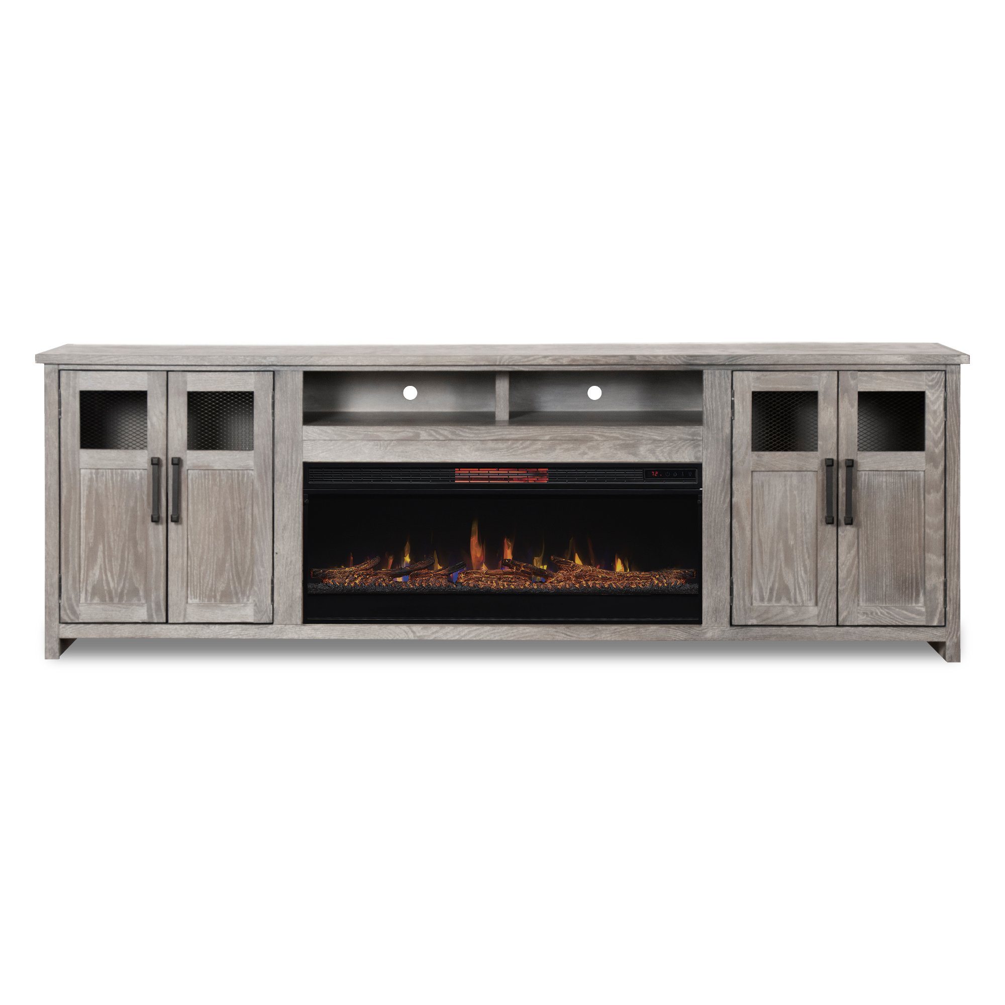 Maison Driftwood Gray Electric Fireplace TV Stand