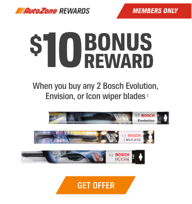 AutoZone Rewards Members Only - $10 BONUS REWARD - When you buy any 2 wiper blades - GET OFFER