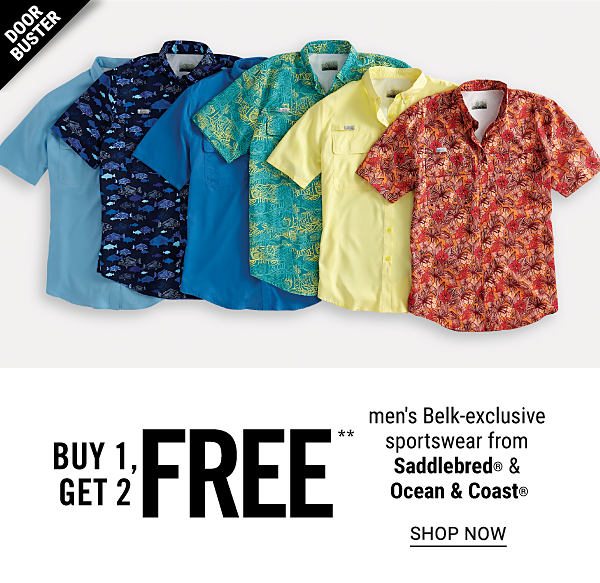 Doorbuster - Buy 1, get 2 FREE** men's Belk-exclusive sportswear from Saddlebred & Ocean & Coast. Shop Now.