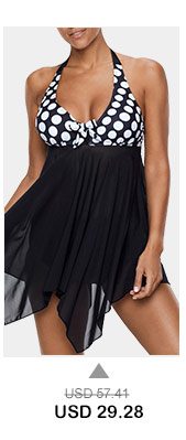 Handkerchief Hem Halter Polka Dot Swimdress and Panty