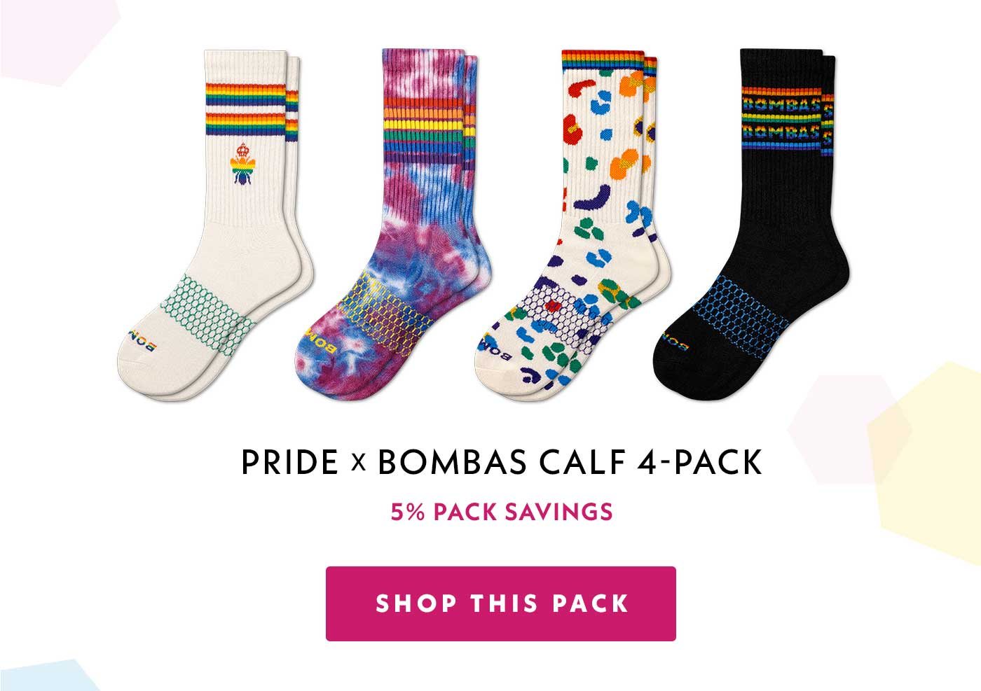 Pride x Bombas Calf 4-Pack | 5% Pack Savings | Shop This Pack