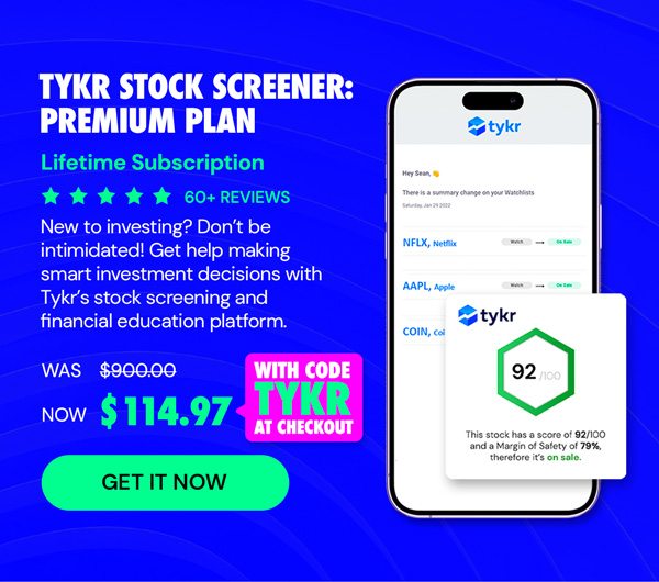 Tykr Stock Screener: Premium Plan Lifetime Subscription