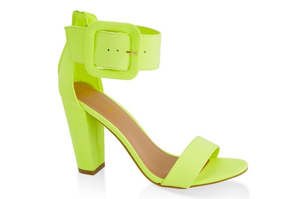 Faux Suede Ankle Strap Block Heel Sandals