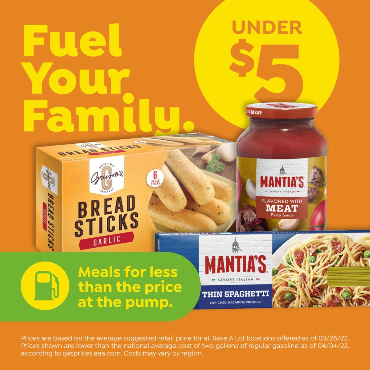 Meals for less than the price at the pump at Save A Lot.