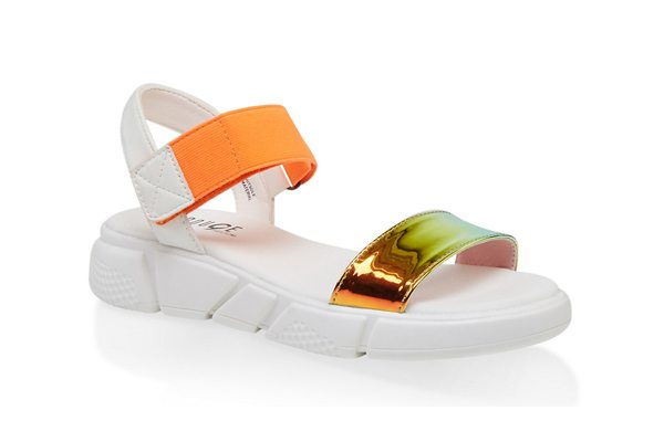 One Band Sporty Velcro Ankle Strap Sandals