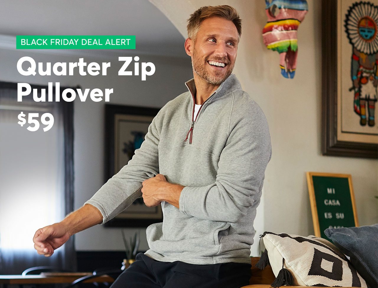 Men's Quarter Zip Pullover $59 (Reg. $90)