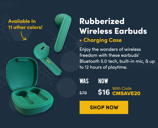 Rubberized Wireless Earbuds | Shop Now