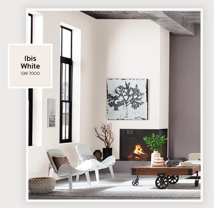 Image of room painted with Ibis White SW 7000.