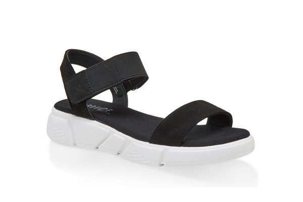 One Band Sporty Velcro Ankle Strap Sandals