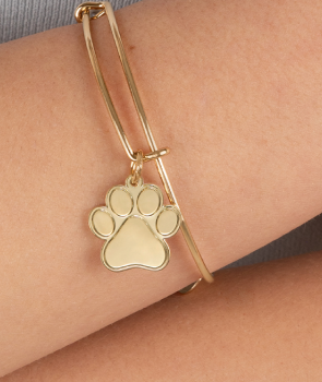 Paw Print Charm Bangle