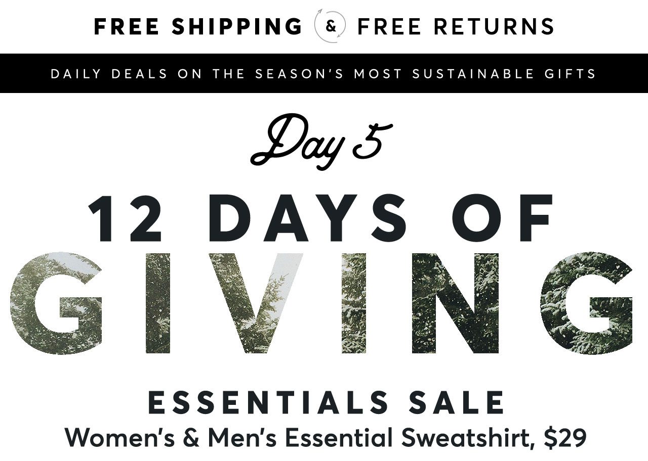 12 days of giving: Day 5 - Essentials Sale