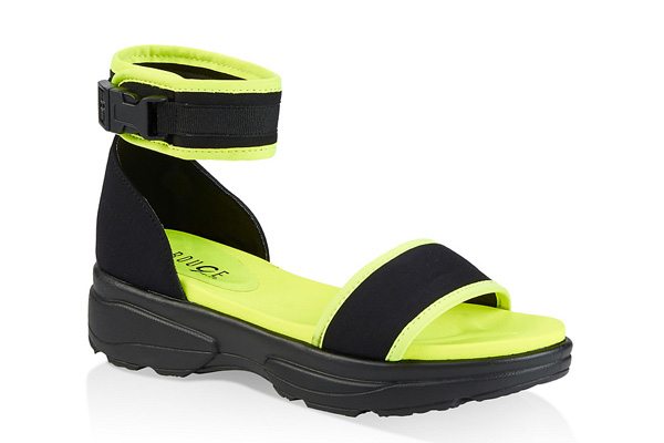 Neon Sporty Buckle Platform Sandals