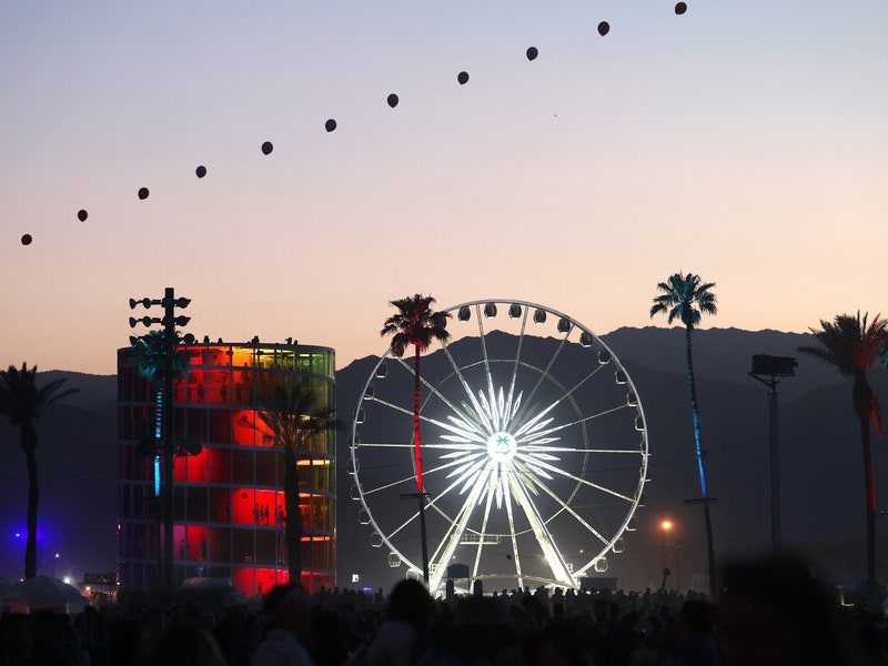 Indio, CA - April 17: The sun sets on the last day of the first weekend at Coachella on Sunday, April 17, 2022 in Indio, CA. (Dania Maxwell / Los Angeles Times via Getty Images)