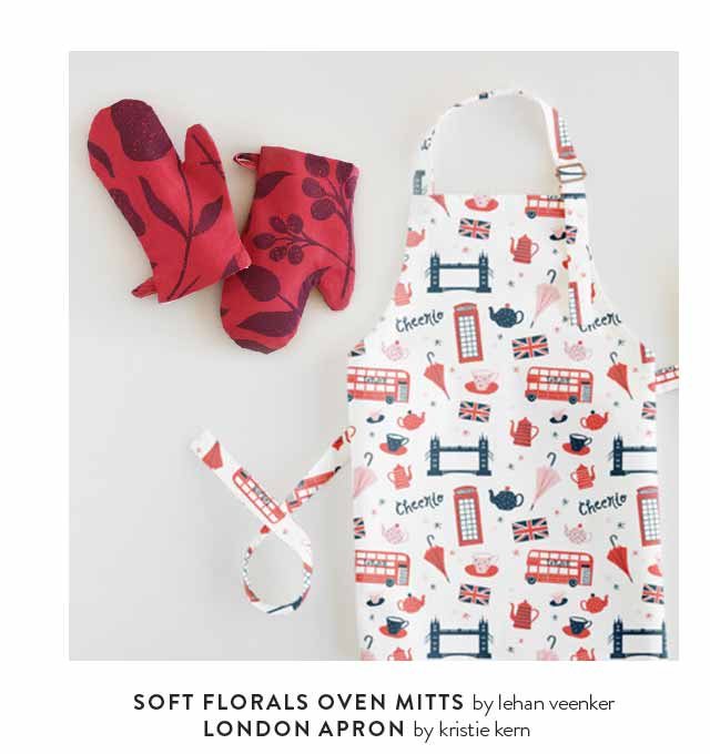 Soft Florals Oven Mitts, London Aprons