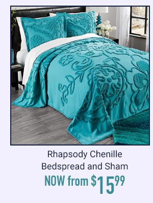 Rhapsody Chenille Bedspread and Sham Now from $15.99