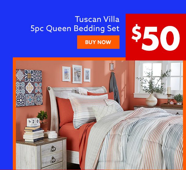 $50 Tuscan VIlla 5 pc Queen Bedding Set