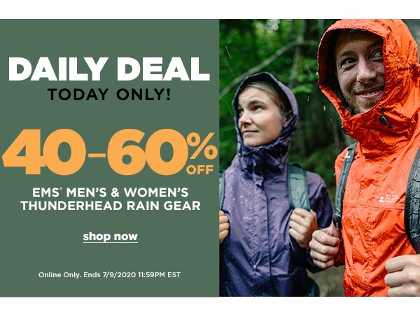 Daily Deal: 40-60% OFF EMS Thunderhead Rain Gear - Online Only - Click to Shop