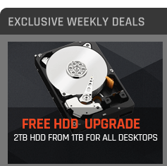 Free 2TB HDD Upgrade from 1TB for all Desktops