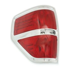 Driver Side Tail Light, Without bulb(s) - 2009-2014 Ford F-150, w/ Styleside Bed, Except FX2 Model, Chrome Bezel Trim